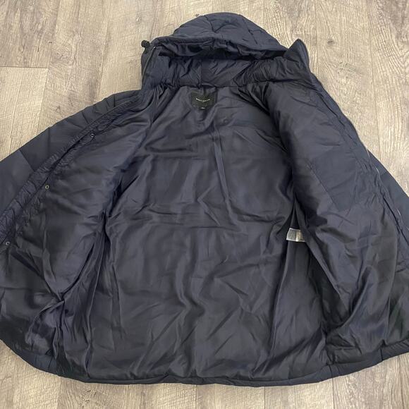 Banana Republic Men’s Hooded Puffer Jacket Size Large Navy - Picture 5 of 9